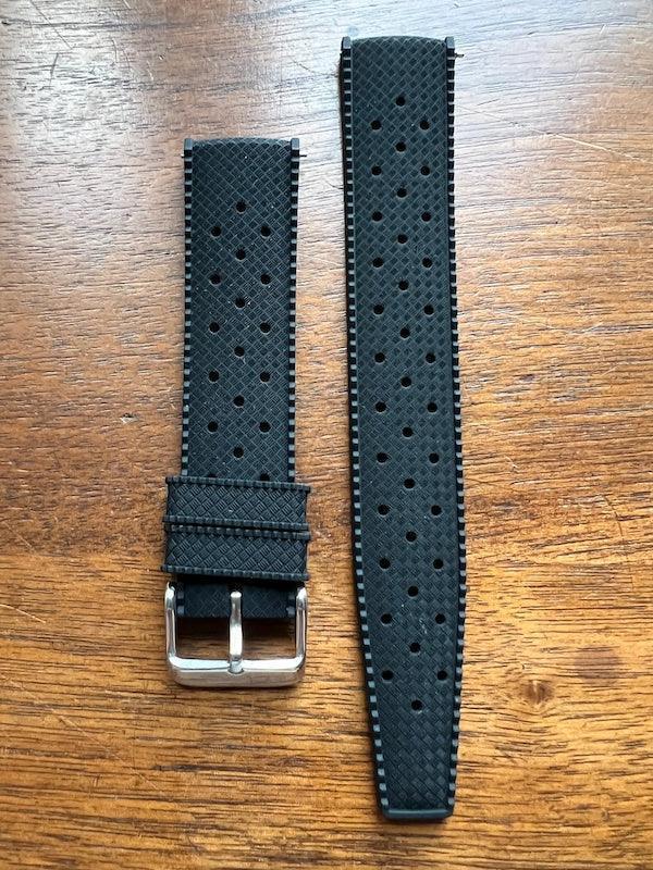 Bracelet tropical silicone noir profond - Vinty Watches