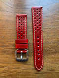 Bracelet Rallye en cuir rouge ardent - Vinty Watches