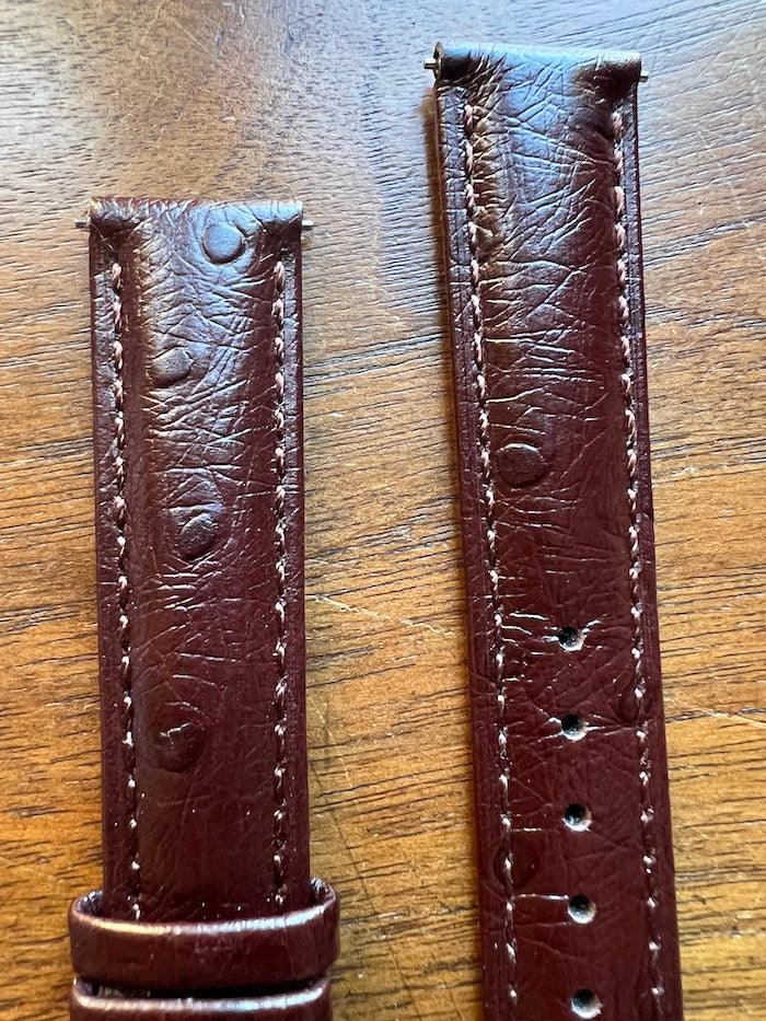 Bracelet simili-cuir façon Croco marron foncé - Vinty Watches