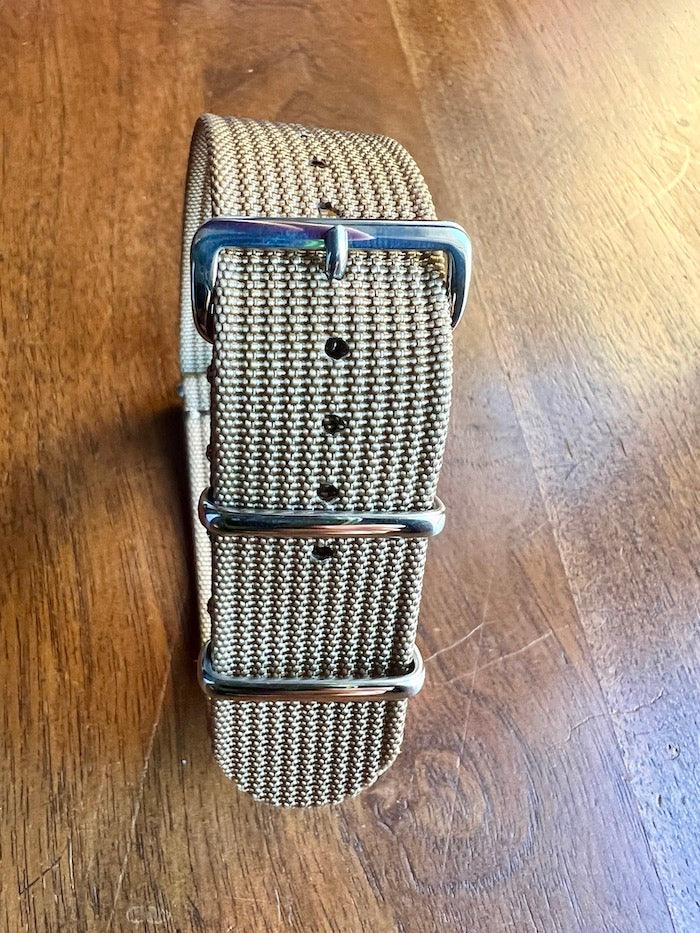 Bracelet NATO en nylon beige kaki - Vinty Watches