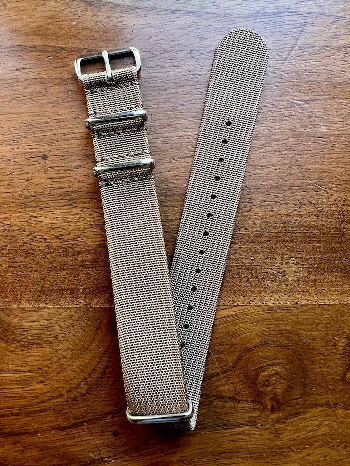 Bracelet NATO en nylon beige kaki - Vinty Watches