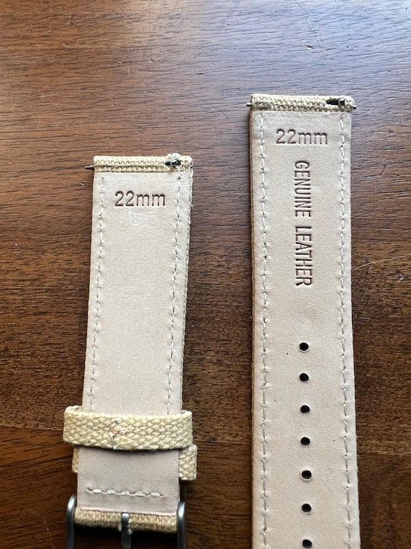 Bracelet Sahara tissu natté beige sable - Vinty Watches