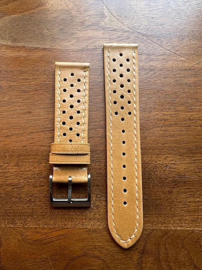 Bracelet Rallye en cuir beige - Vinty Watches