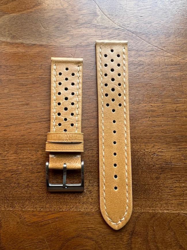 Bracelet Rallye en cuir beige - Vinty Watches