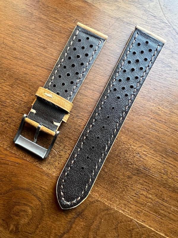 Bracelet Rallye en cuir beige - Vinty Watches