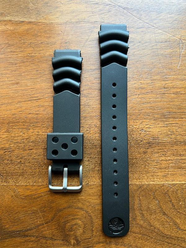 Bracelet de plongée en silicone noir - Vinty Watches