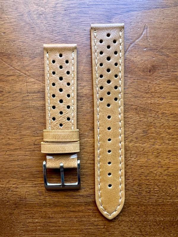 Bracelet Rallye en cuir beige - Vinty Watches