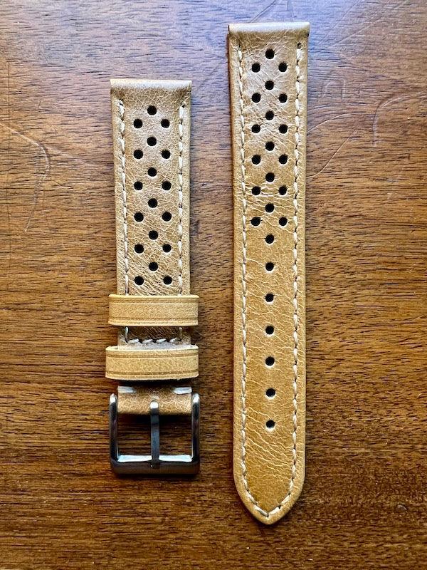 Bracelet Rallye en cuir beige - Vinty Watches
