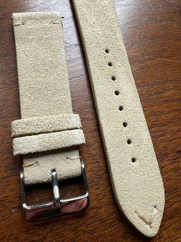 Bracelet Vintage Suédé beige clair - Vinty Watches