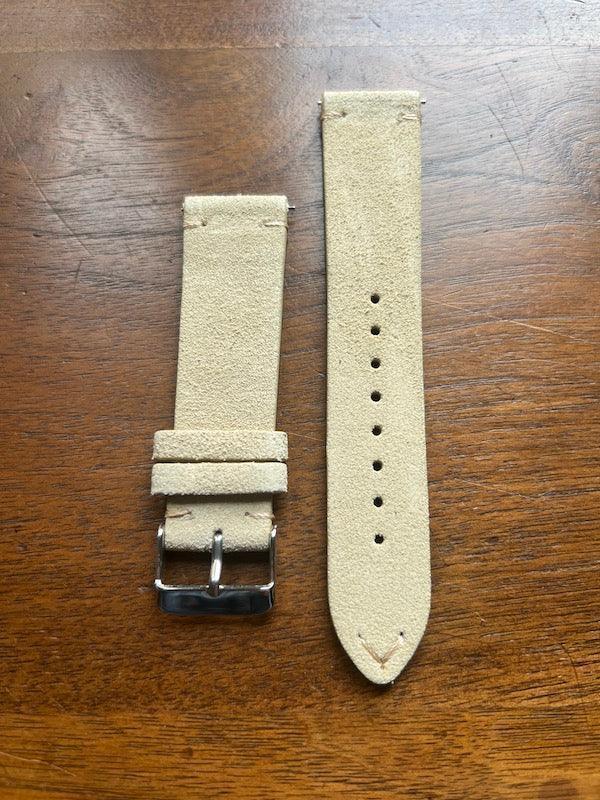 Bracelet Vintage Suédé beige clair - Vinty Watches