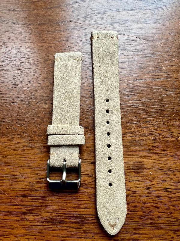 Bracelet Vintage Suédé beige clair - Vinty Watches