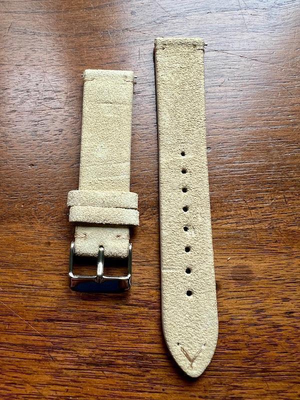 Bracelet Vintage Suédé beige clair - Vinty Watches