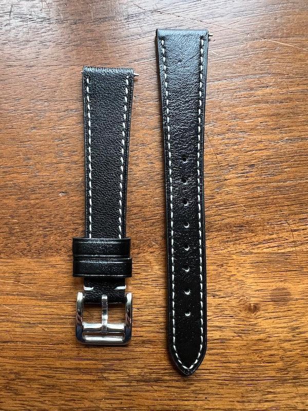 Bracelet Silhouette en simili-cuir façon vachette noir - Vinty Watches