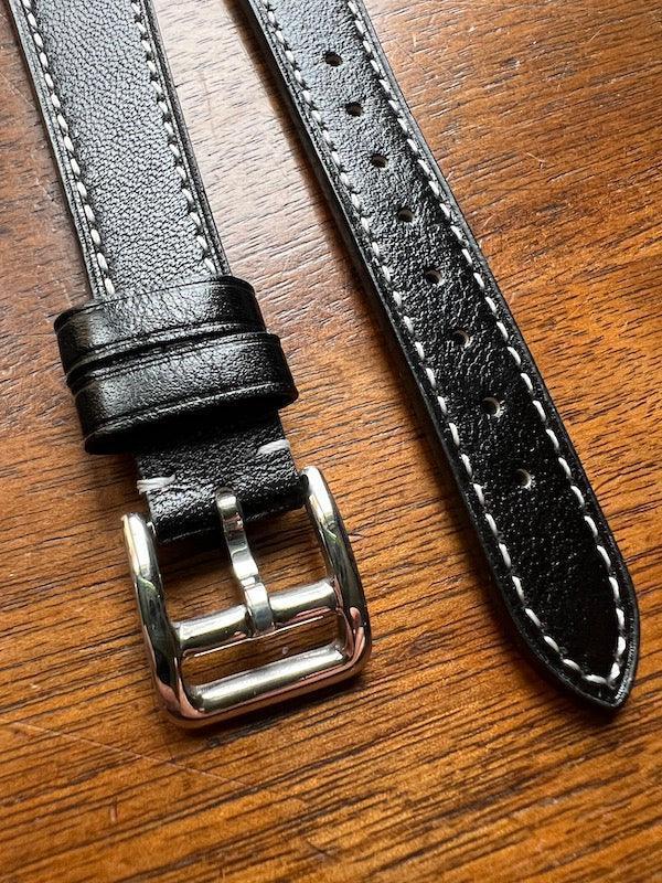 Bracelet Silhouette en simili-cuir façon vachette noir - Vinty Watches