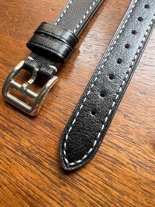 Bracelet Silhouette en simili-cuir façon vachette noir - Vinty Watches