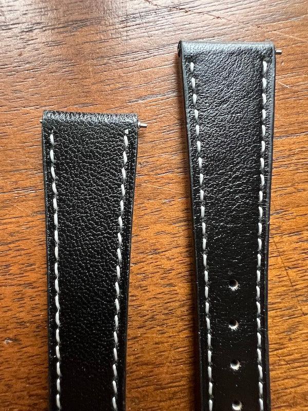 Bracelet Silhouette en simili-cuir façon vachette noir - Vinty Watches