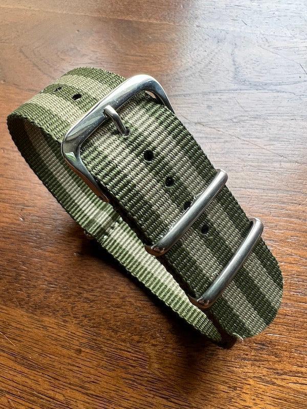 Bracelet NATO en nylon balistique vert et beige - Vinty Watches