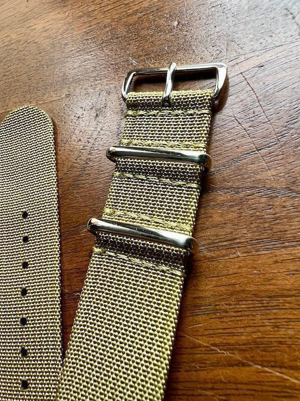 Bracelet NATO en nylon tissé kaki - Vinty Watches