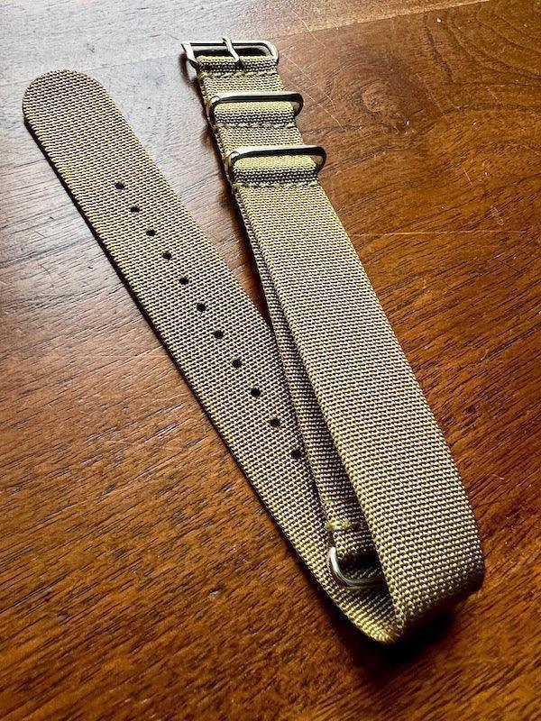 Bracelet NATO en nylon tissé kaki - Vinty Watches