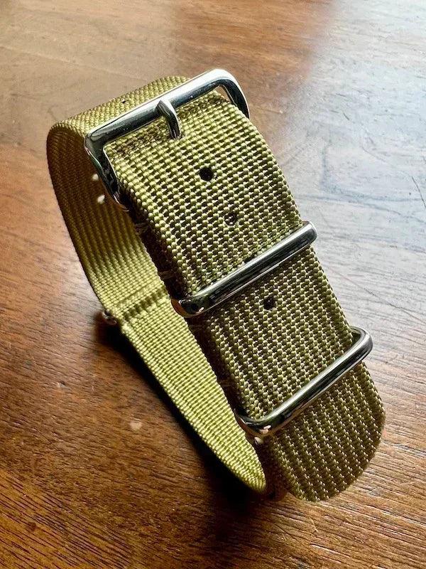 Bracelet NATO en nylon tissé kaki - Vinty Watches