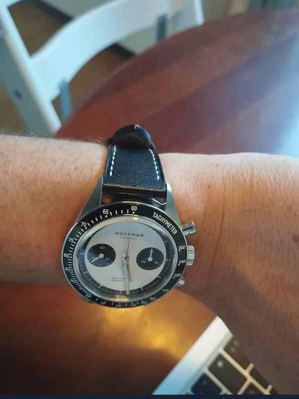 Bracelet Silhouette en simili-cuir façon vachette noir - Vinty Watches