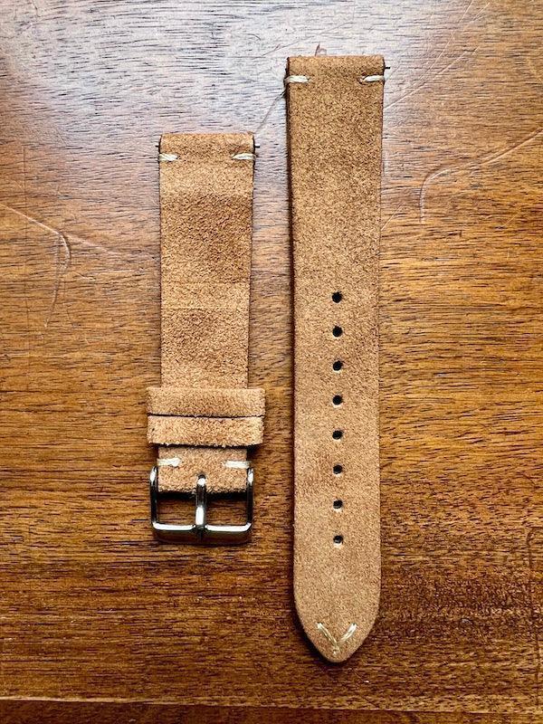 Bracelet Vintage Suédé marron noisette - Vinty Watches