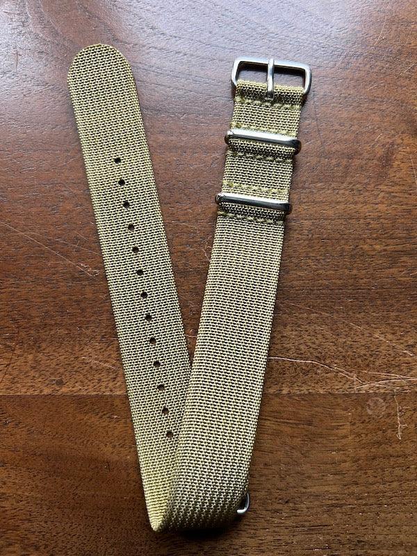 Bracelet NATO en nylon tissé kaki - Vinty Watches