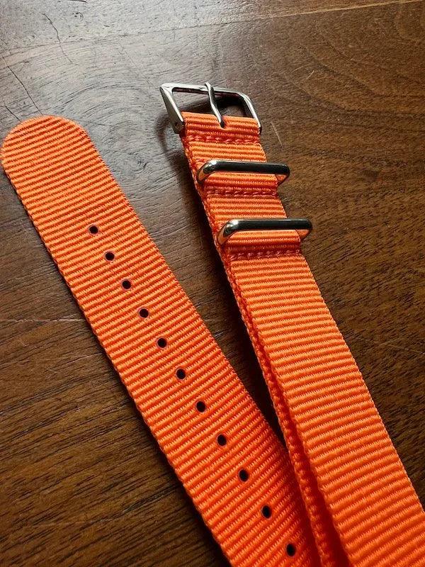 Bracelet NATO en nylon balistique orange - Vinty Watches