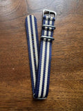 Bracelet NATO en nylon balistique bleu et beige - Vinty Watches