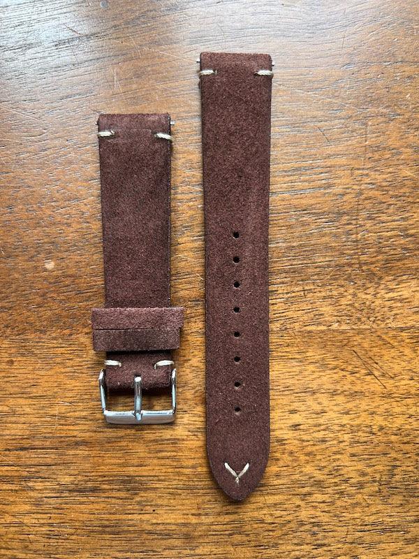 Bracelet Vintage Suédé marron chocolat - Vinty Watches