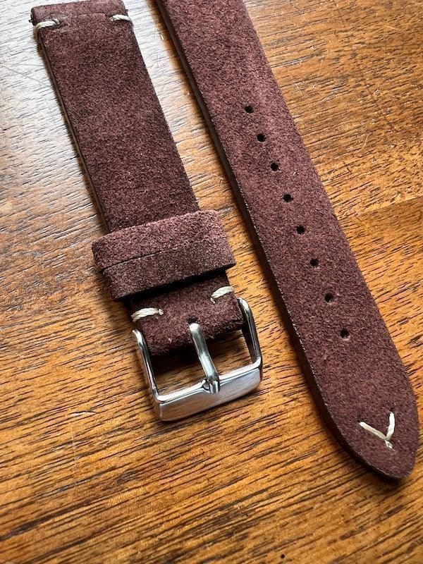Bracelet Vintage Suédé marron chocolat - Vinty Watches
