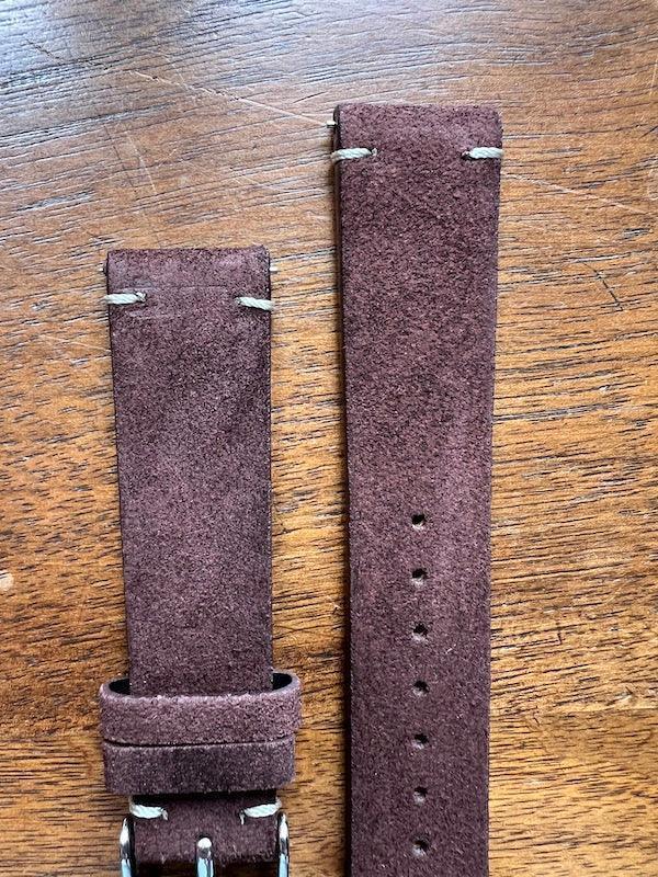 Bracelet Vintage Suédé marron chocolat - Vinty Watches