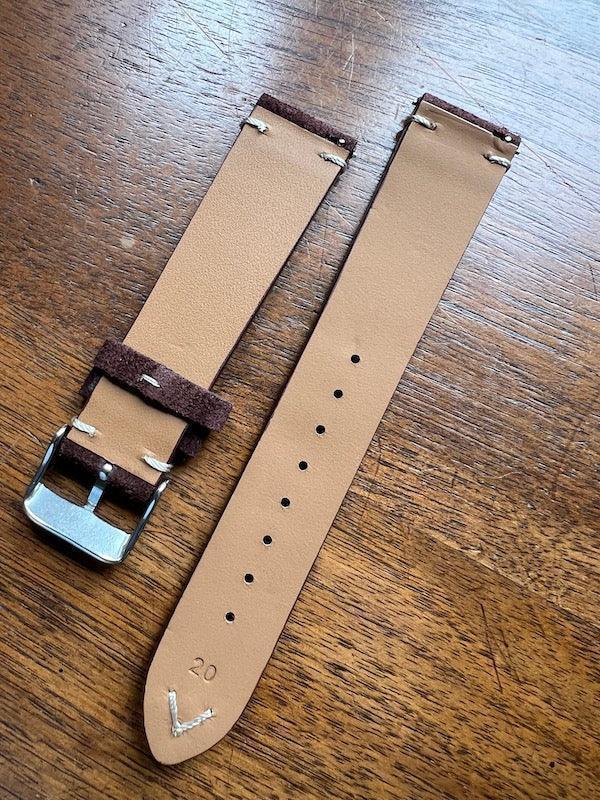 Bracelet Vintage Suédé marron chocolat - Vinty Watches