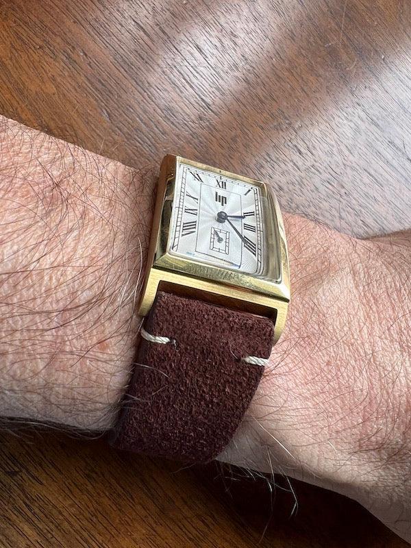 Bracelet Vintage Suédé marron chocolat - Vinty Watches