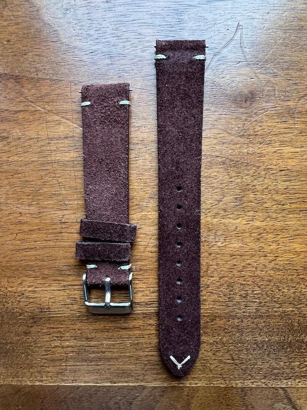 Bracelet Vintage Suédé marron chocolat - Vinty Watches