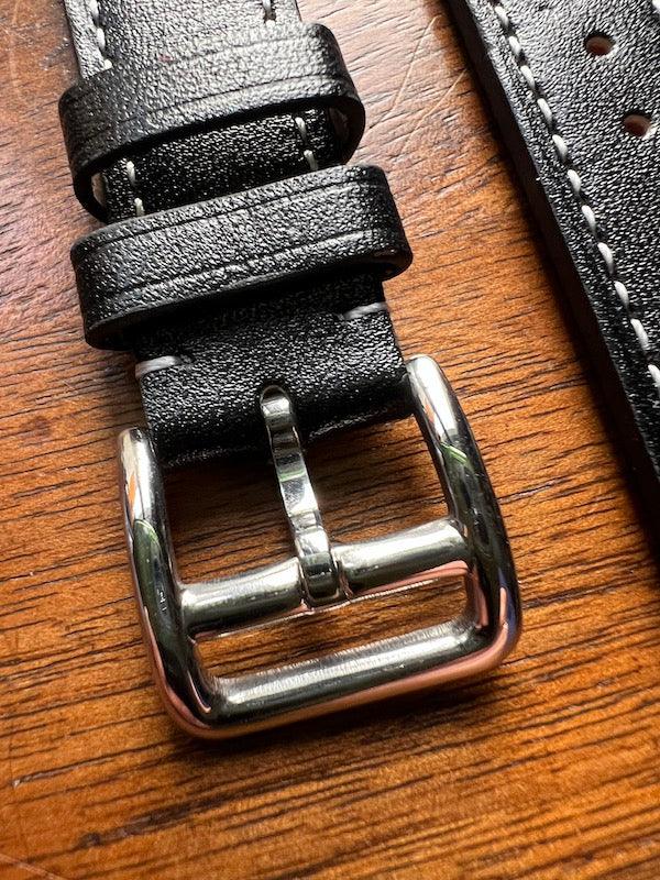 Bracelet Silhouette en simili-cuir façon vachette noir - Vinty Watches