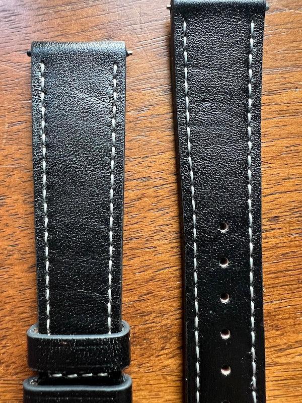 Bracelet Silhouette en simili-cuir façon vachette noir - Vinty Watches