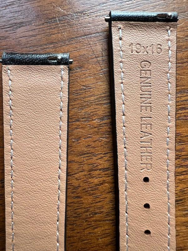 Bracelet Silhouette en simili-cuir façon vachette noir - Vinty Watches