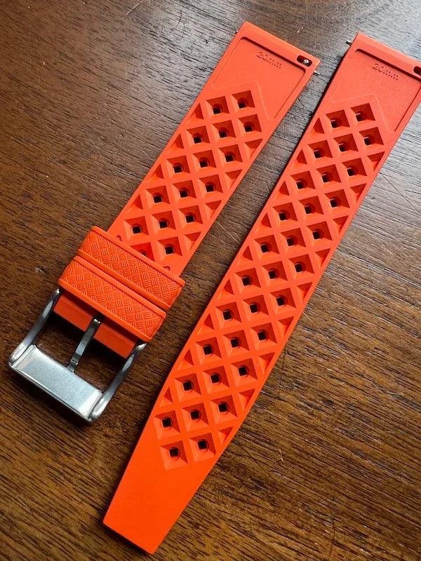 Bracelet tropical rubber orange mandarine - Vinty Watches