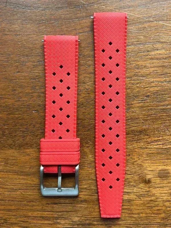 Bracelet tropical rubber rouge ardent - Vinty Watches
