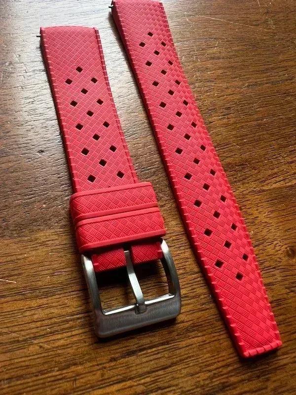Bracelet tropical rubber rouge ardent - Vinty Watches