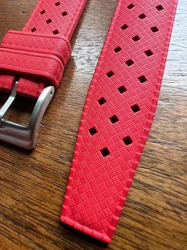 Bracelet tropical rubber rouge ardent - Vinty Watches