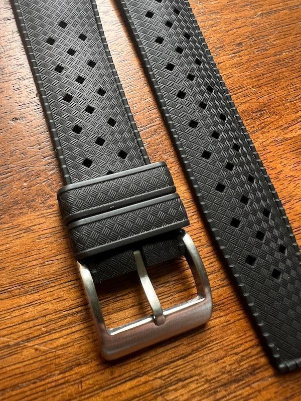 Bracelet tropical rubber noir profond - Vinty Watches