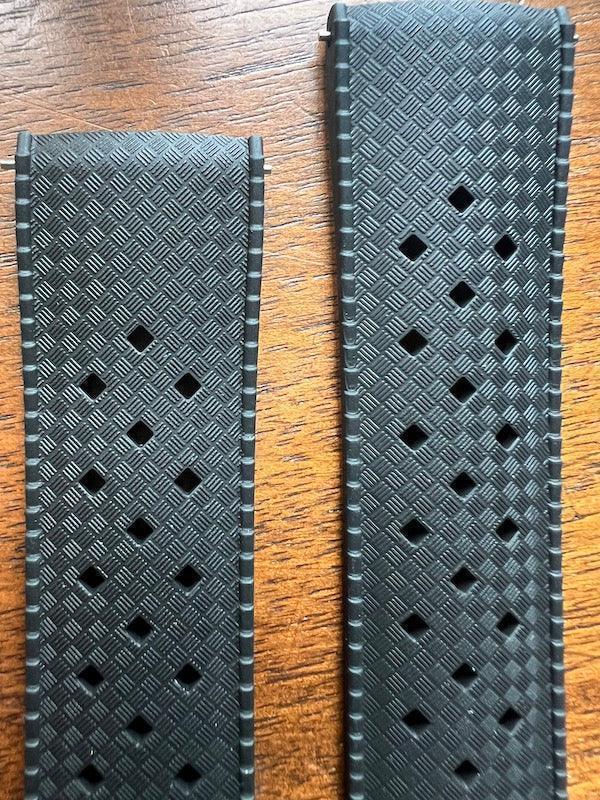 Bracelet tropical rubber noir profond - Vinty Watches