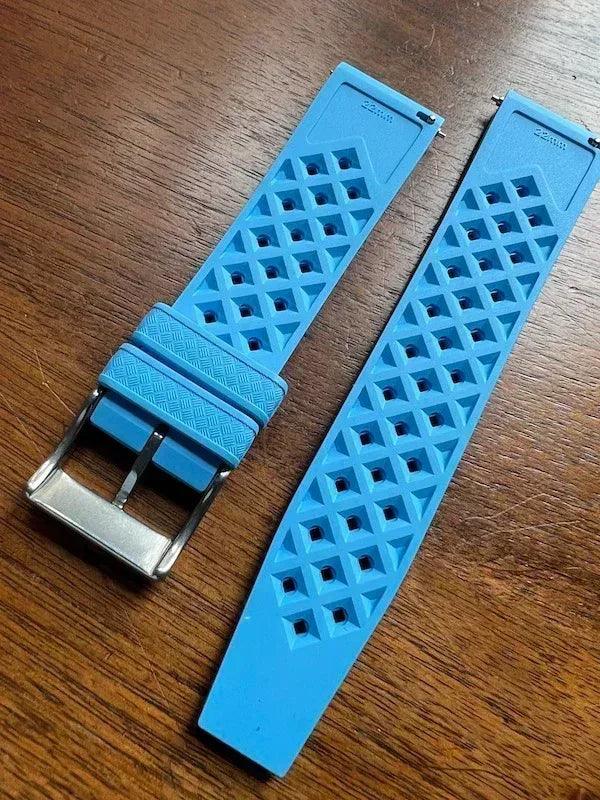 Bracelet tropical rubber bleu azur - Vinty Watches