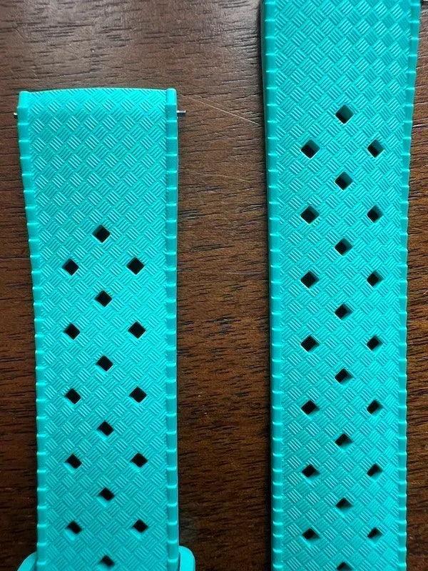 Bracelet tropical rubber bleu céruléen - Vinty Watches