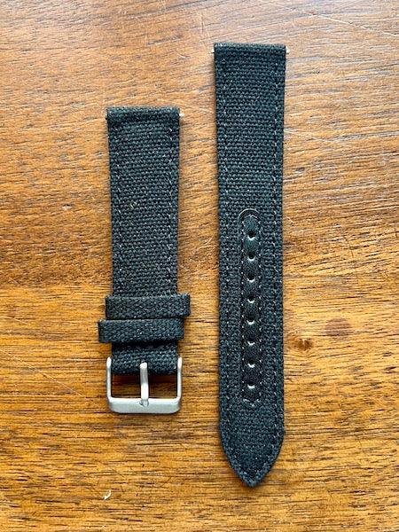 Bracelet Sahara tissu natté noir