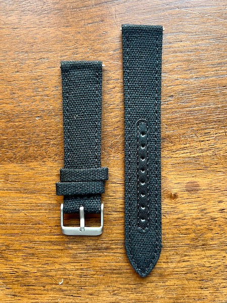 Bracelet Sahara tissu natté noir