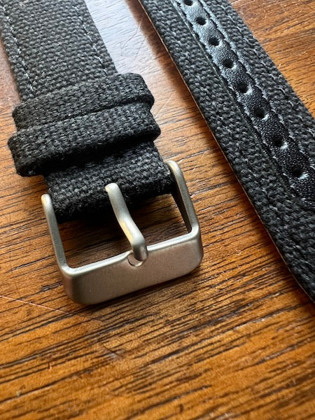 Bracelet Sahara tissu natté noir