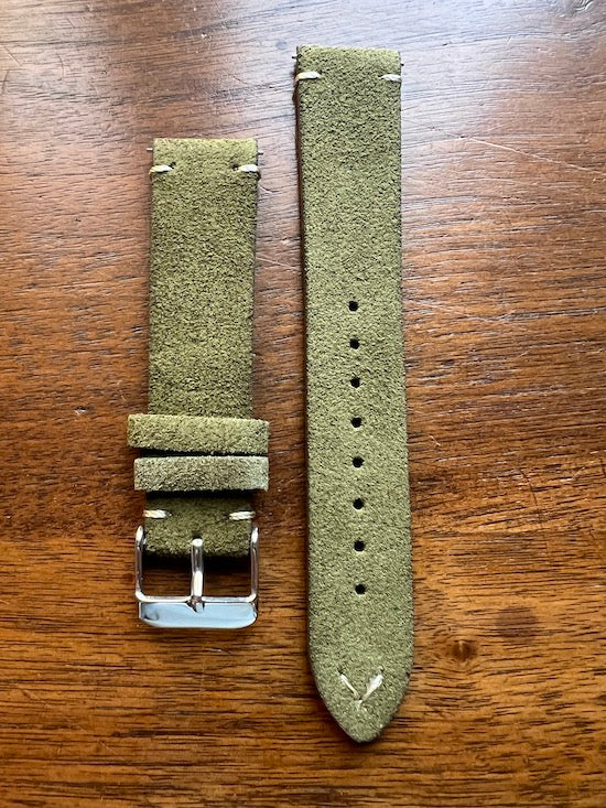 Bracelet Vintage Suédé vert olive